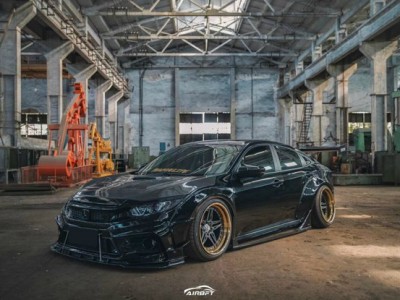 #夜幕降临#本田思域改装AIRBFT空气悬挂案例